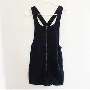 Black Zipper Overall Dress